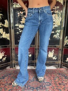 Organic mid rise bootcut jeans!